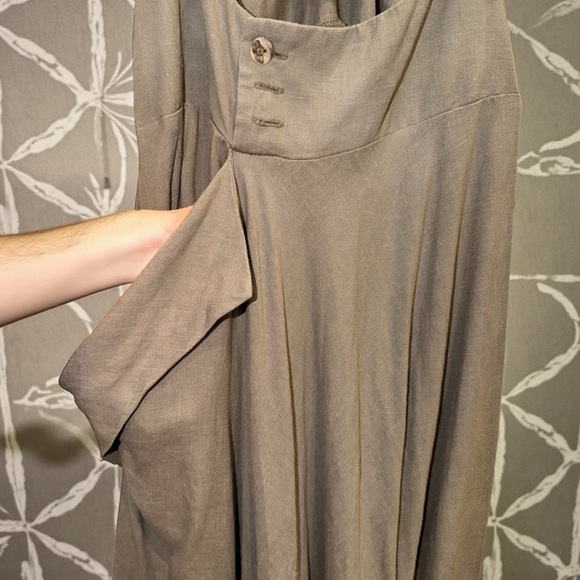 Sarah Pacini Beige Linen Blend overall dress Size 2 XS - Picture 6 of 9